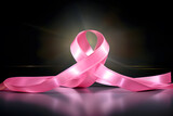 pink ribbon as a shining beacon of hope in a dark sky