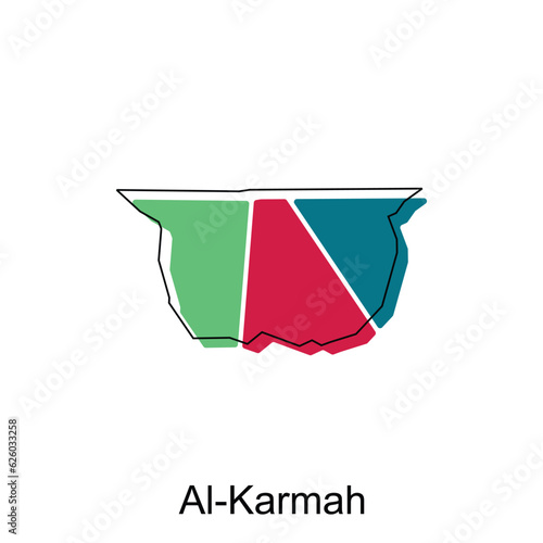 Al Karmah City of Iraq map vector illustration design template on white background photo