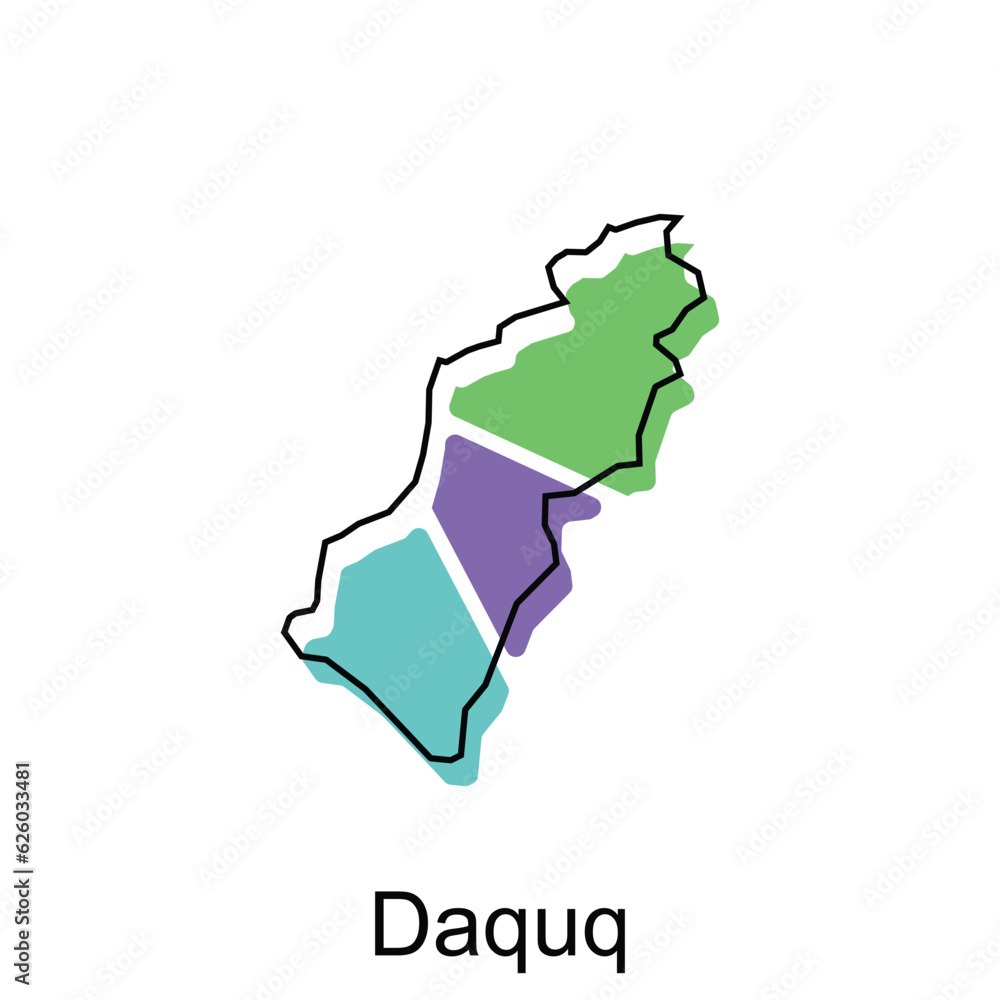 Daquq City of Iraq map vector illustration design template on white background