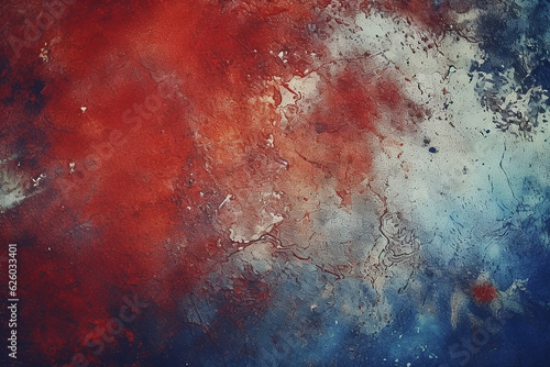 red and blue grunge painted wall background