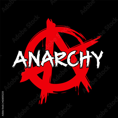 Grunge brush painted anarchy sign. Anarchy icon. Vector illustration