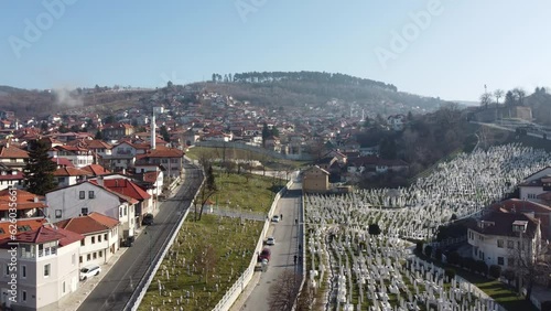 Aerial View of the War Cemetery in Sarajevo - 4K photo