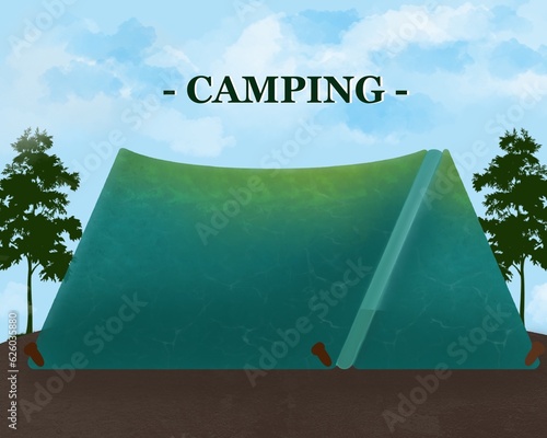 Camping, tent in the forest