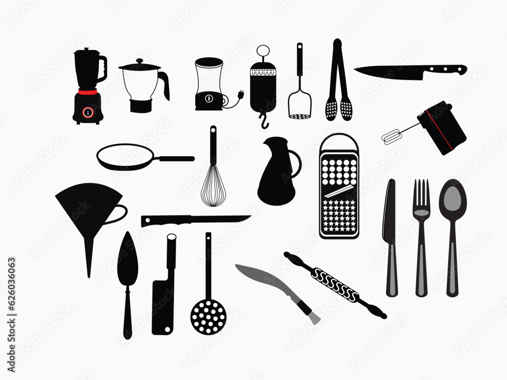 Obraz premium kitchen tools vector