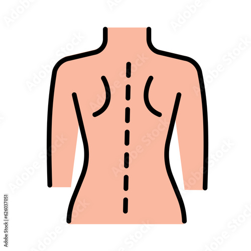 Therapeutic back massage Simple vector icon. Physiotherapy, acupuncture, rehabilitation. Isolated vector element. Pictogram for web page, mobile app