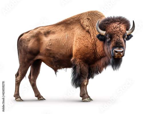 american bison isolated on white