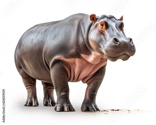 hippopotamus in water isolated