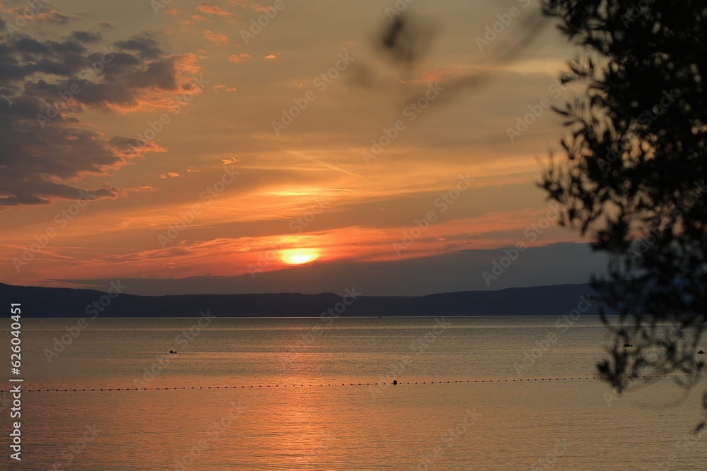 scenic view of the sunset over the adriatic sea