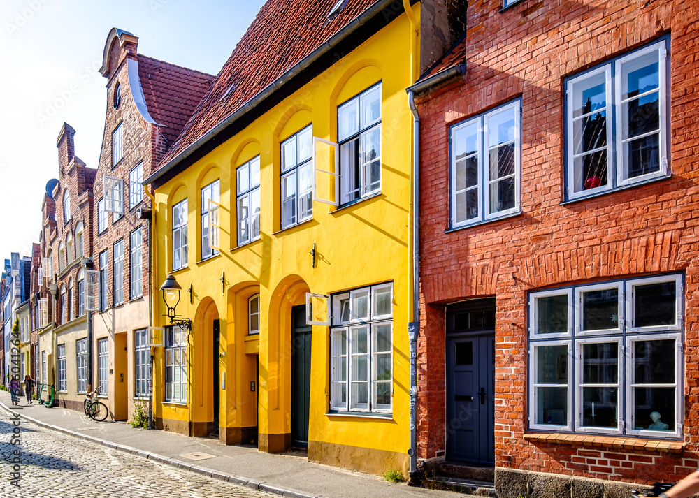historic buildings at the old town of Luebeck - Germany