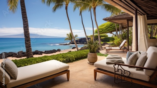 Beachfront villa with a private cabana and direct access to the white sands of Wailea Beach in Maui  Hawaii