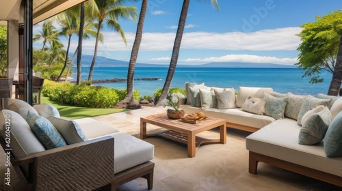 Beachfront villa with a private cabana and direct access to the white sands of Wailea Beach in Maui, Hawaii © Damian Sobczyk