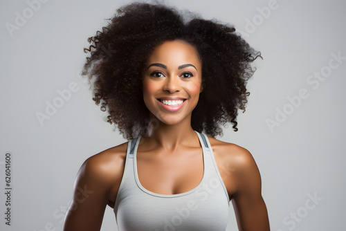 african fitness model smile wellbeing and active lifestyle