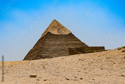 The Pyramid of Khafre is the second largest ancient Egyptian pyramid. seventh wonder of the world