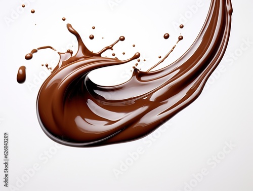 Huge Chocolate Splash on a White Background.