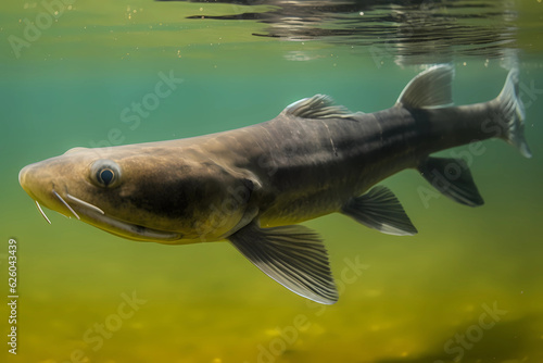 Electric Catfish - Native to Africa known for their ability to produce electric shocks to navigate and locate prey, they are popular in aquariums but require specialized care (Generative AI)