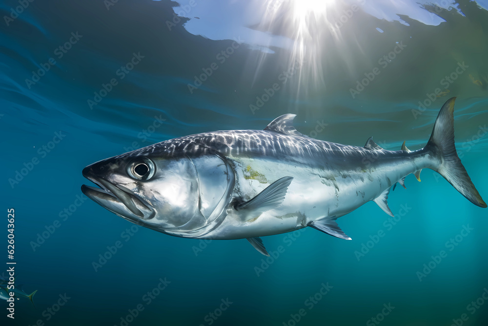 Queenfish - Found in the Indian and Pacific Oceans, are commonly used in Australian and Southeast Asian cuisine and have a mild, sweet flavor (Generative AI) Queenfish - Found in the Indian and Pacific Oceans, are commonly used in Australian and Southeast Asian cuisine and have a mild, sweet flavor (Generative AI)