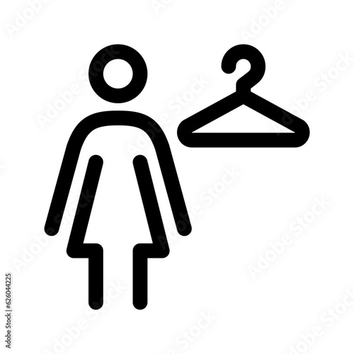 Women's changing room line icon