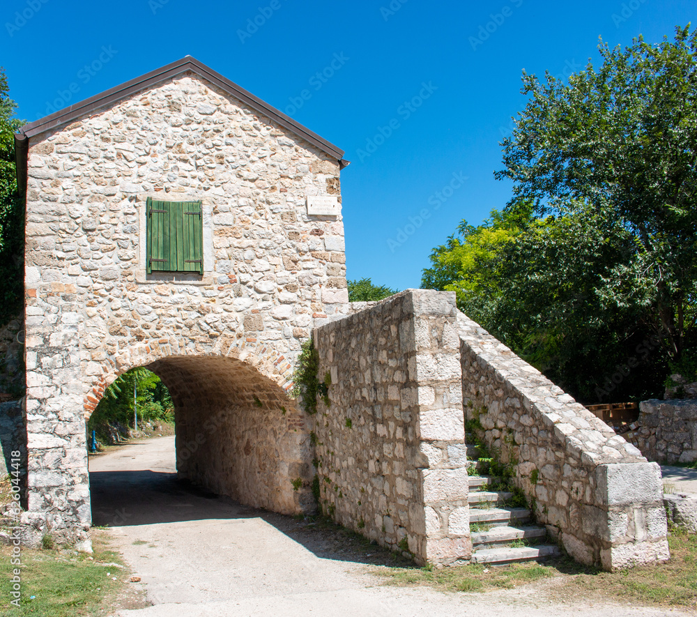 City Gate called Loredanova vrata at Knin Fortress (Kninska tvrđava) in the state of Šibenik-Knin Croatia