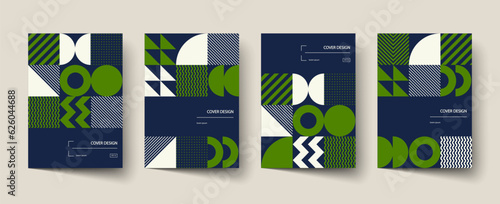 Trendy covers design. Minimal geometric shapes compositions. Applicable for brochures, posters, covers and banners.
