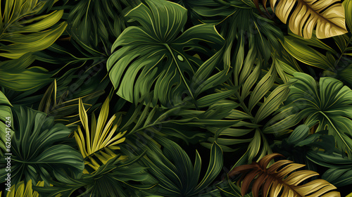 seamless pattern tropical leafs