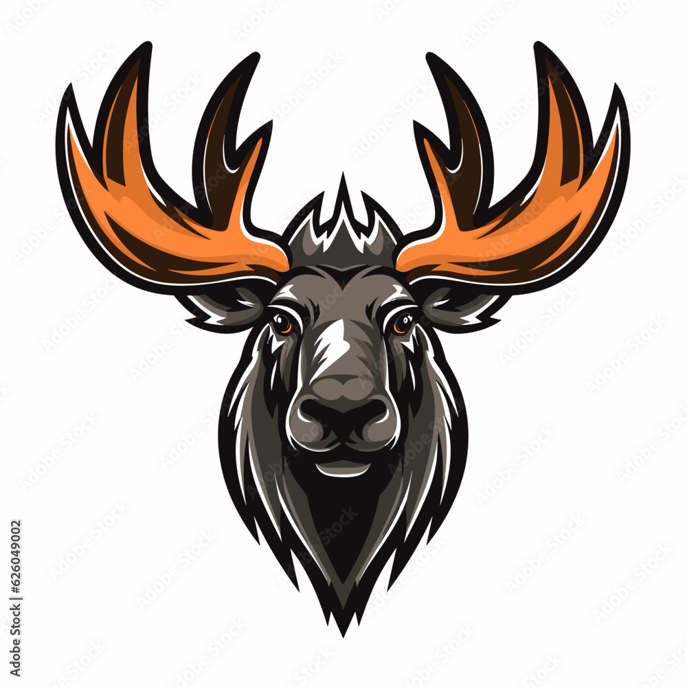 Fototapeta premium Esport vector logo moose, moose icon, moose head, vector