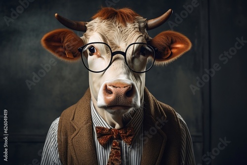 A Cow with Glasses. AI © Usmanify
