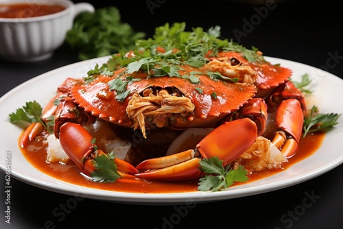 Boiled Crab in Tomato Sauce. AI