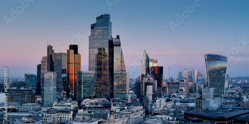 Tableau sur toile UK, England, London, City pano from St Pauls 2023