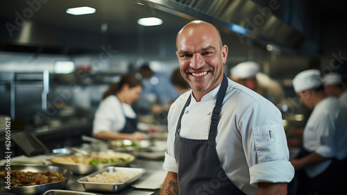 Smiling chef in a restauran...