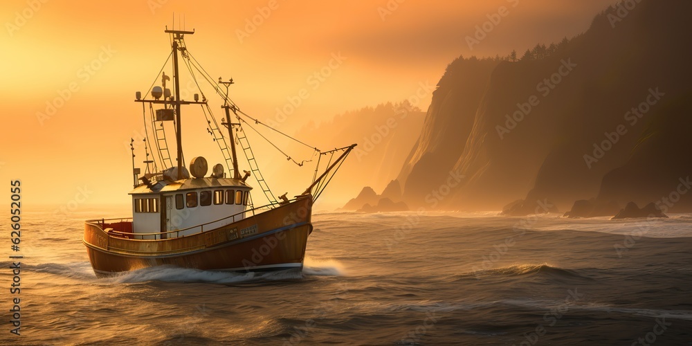 AI Generated. AI Generative. Nautical marine navy seascape sea ocean landscape fishing crab boat AI Generated. AI Generative. Nautical marine navy seascape sea ocean landscape fishing crab boat