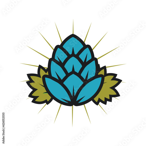 logo blue hop with leaves photo