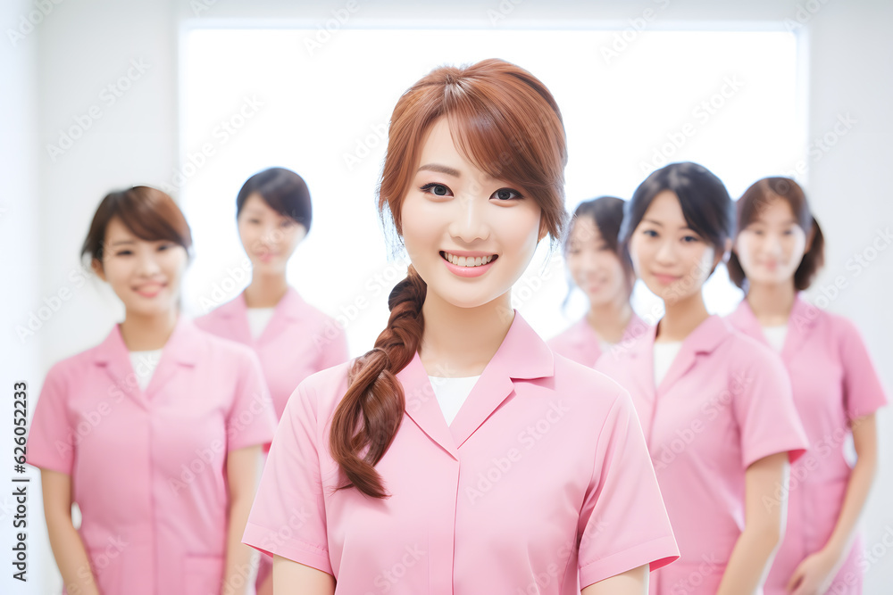A group of skincare clinic worker in smile