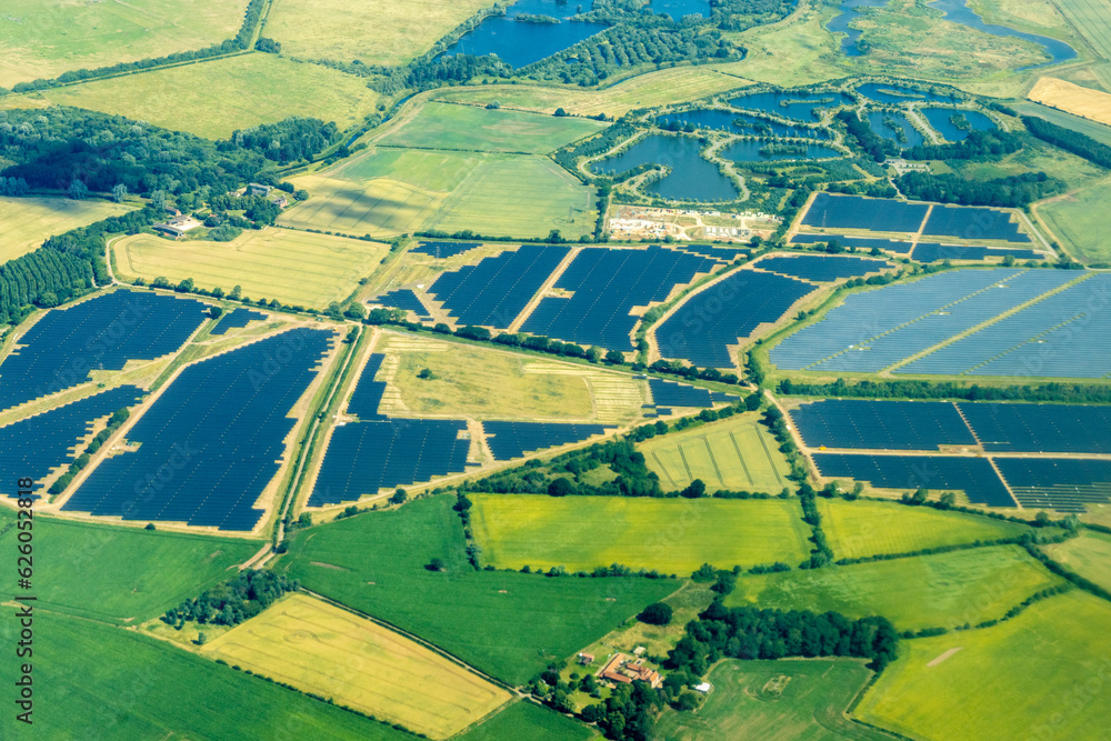 Large Solar Farm From The Air