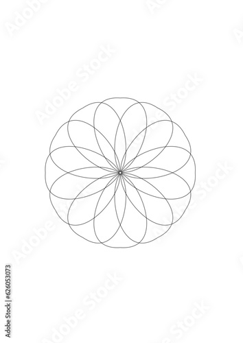 Rosette in form einer sternförmigen blüte mit einer vielzahl sich teilweise überlappenden blütenblättern