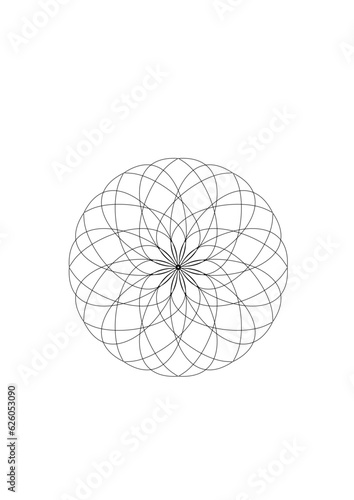 Rosette in form einer sternförmigen blüte mit einer vielzahl sich teilweise überlappenden blütenblättern