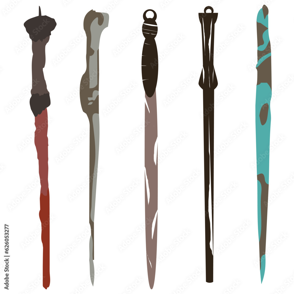 Naklejka premium set of magic wands