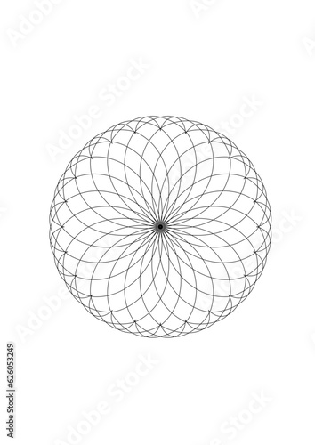 Rosette in form einer sternförmigen blüte mit einer vielzahl sich teilweise überlappenden blütenblättern
