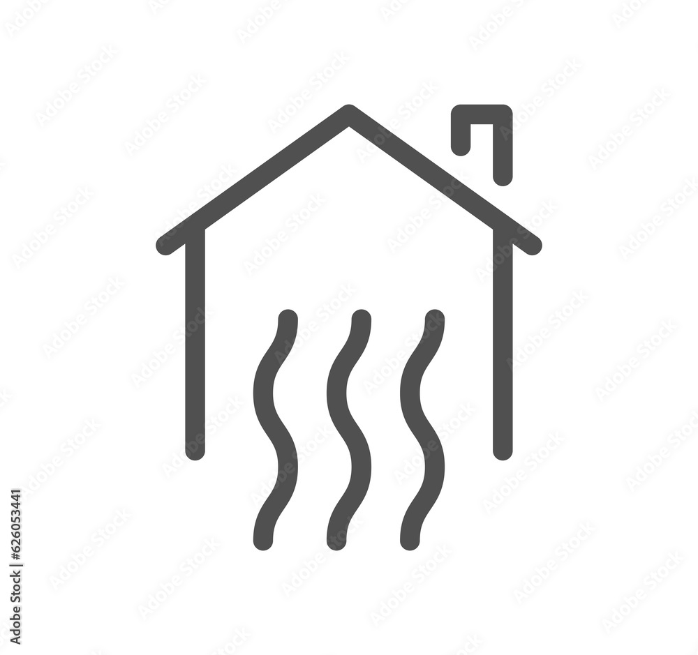 House heating related icon outline and linear symbol. House heating related icon outline and linear symbol.