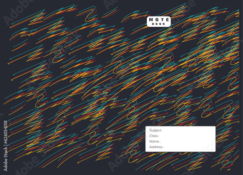 Vector notebook cover or exercise book cover design
