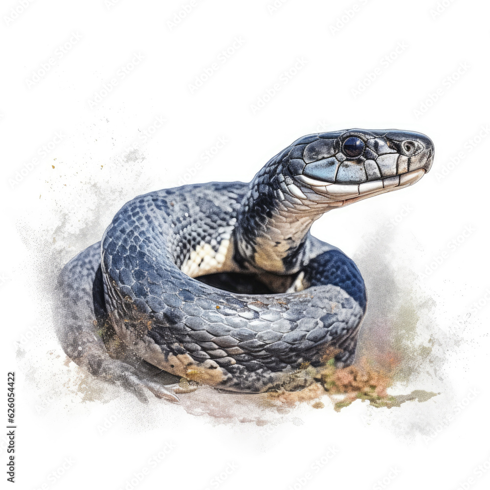 Fototapeta premium Watercolor black racer . Generative Ai