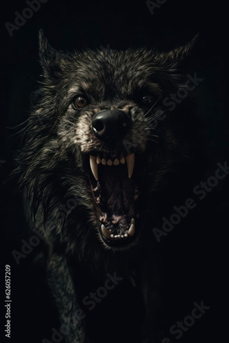 Canvas Print werewolf face closeup
