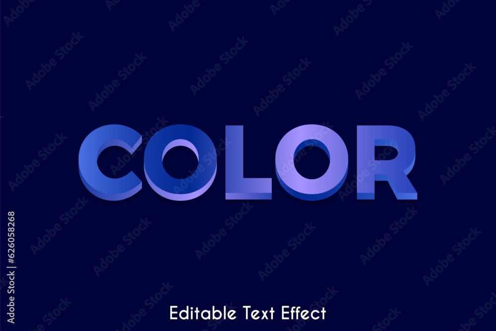 Color editor text effect font, design illustration