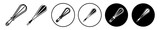 Egg beater icon set. kitchen manual eggbeater vector pictogram. steel whisk vector symbol.