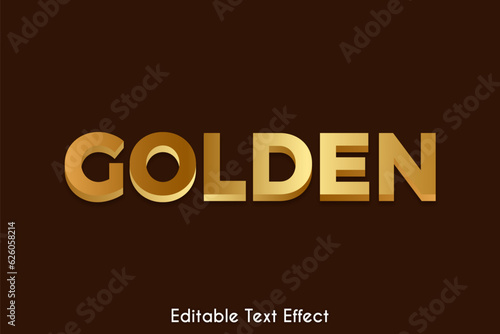 Golden editor text effect font, design illustration
