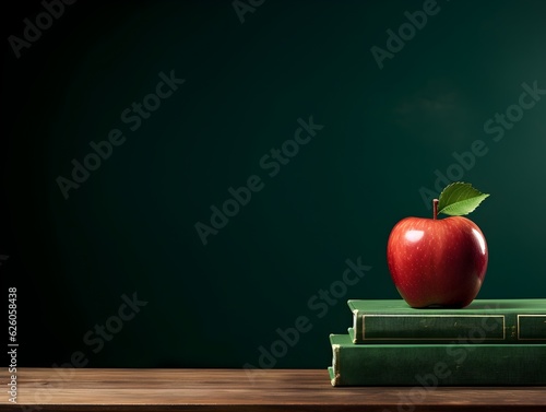 Ein Bildungsbiss: Zurück zur Schule mit Apfel und Büchern