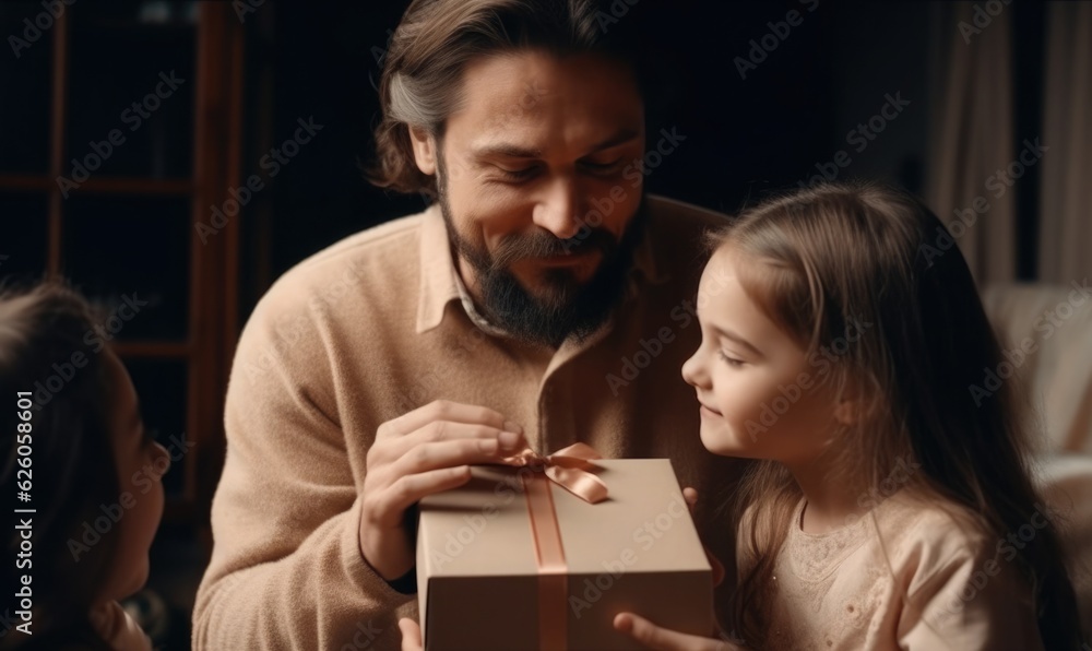 Cute little girl greeting her mother at home, Mother's day concept Cute little girl greeting her mother at home, Mother's day concept
