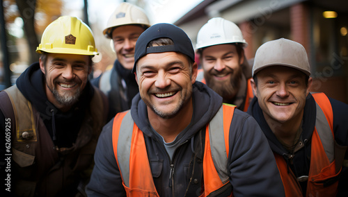 many smiling construction workers © AGSTRONAUT