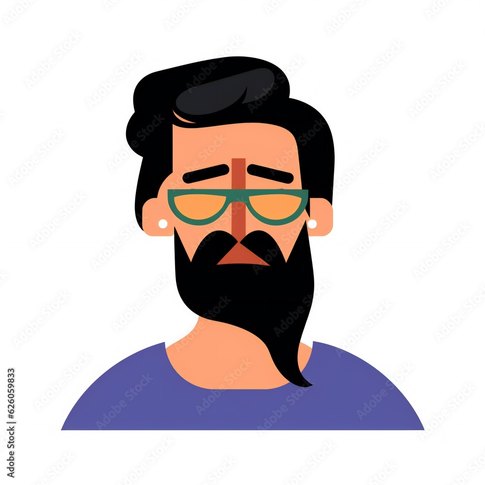 Bold stylised, male minimalist avatar on white Bold stylised, male minimalist avatar on white