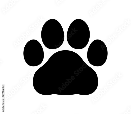 Paw icon. Dog, cat paw icon. Zoo, vet logo element. Paw print vector symbol.