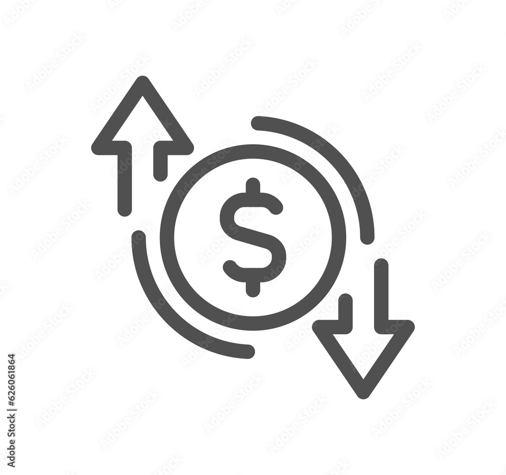 Money and payment icon outline and linear symbol. Money and payment icon outline and linear symbol.